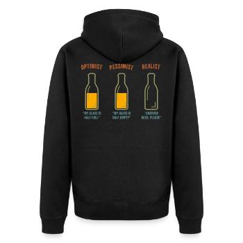 Lustiges Bier Männer Bierfest Grillparty Geschenk - Unisex Premium Bio Zip Hoodie - Schwarz - Hinten - Nico (187cm)