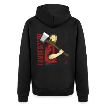 Don de métier de bûcheron Canada - Veste à capuche bio Premium Unisexe - noir - Dos - Nico (187cm)