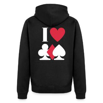 Skat heart love passion hobby gift - Unisex Premium Organic Zip Hoodie - black - Back - Nico (187cm)