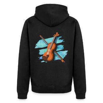 Instrument de musique violon violoniste cadeau - Veste à capuche bio Premium Unisexe - noir - Dos - Nico (187cm)