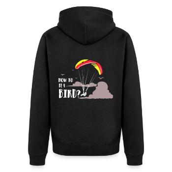 Parachute de parapente extrêmement sportif cadeau - Veste à capuche bio Premium Unisexe - noir - Dos - Nico (187cm)