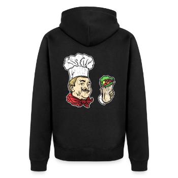 Doner kebab cook gift - Unisex Premium Organic Zip Hoodie - black - Back - Nico (187cm)
