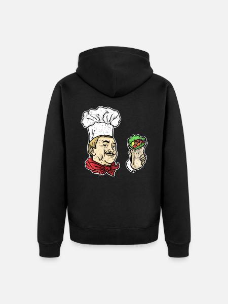 Doner kebab cook gift - Unisex Premium Organic Zip Hoodie - black