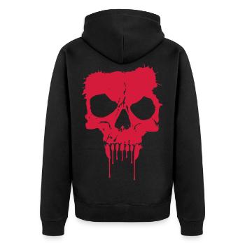 Skull Skull Splash Design Vector (Color Selectable) - Unisex Premium Organic Zip Hoodie - black - Back - Nico (187cm)