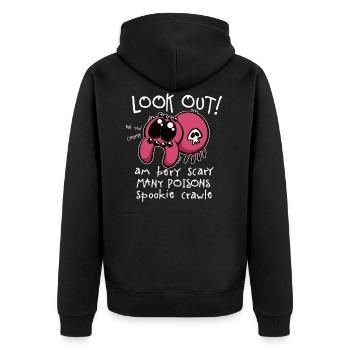 Spookie Crawle - Unisex Premium Bio Zip Hoodie - Schwarz - Hinten - Nico (187cm)