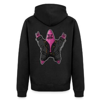 Rock 'n' Roll Seestern Meer Marine Star Geschenk - Unisex Premium Bio Zip Hoodie - Schwarz - Hinten - Nico (187cm)