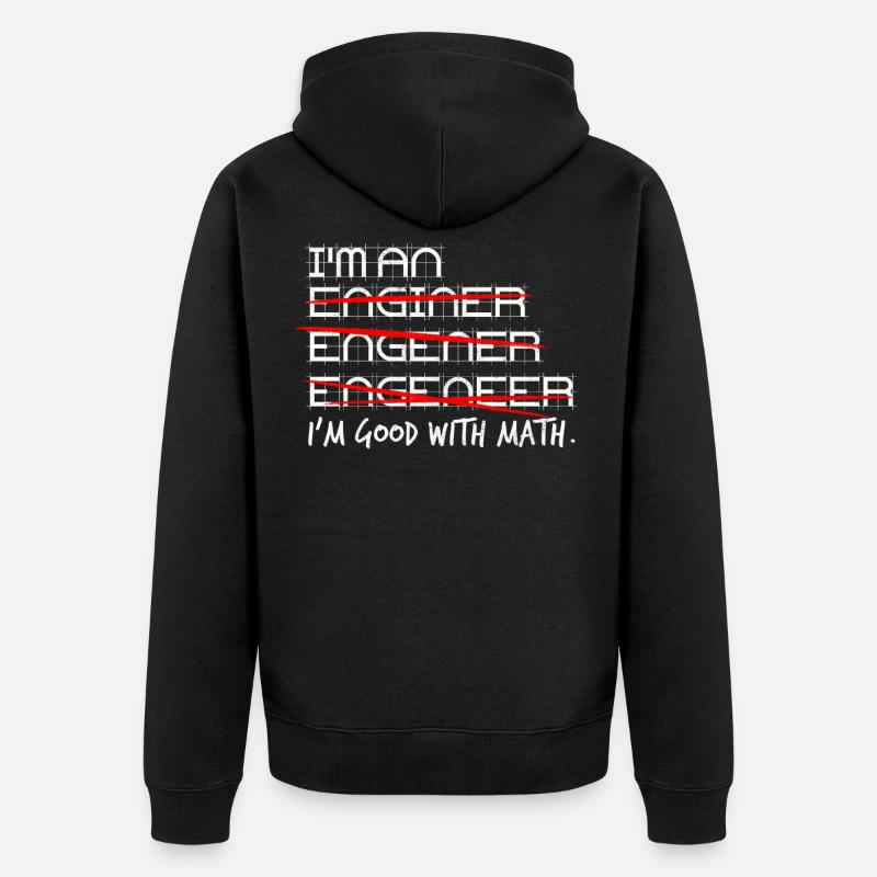 Engineer Engineer Engineering - Unisex Premium Organic Zip Hoodie - black