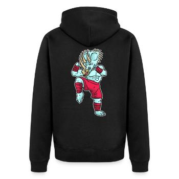 Triceratops kickboxing - Unisex Premium Organic Zip Hoodie - black - Back - Nico (187cm)