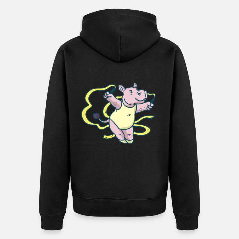 Hippopotame Turner - Veste à capuche bio Premium Unisexe - noir
