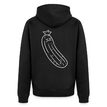 Gurke - Unisex Premium Bio Zip Hoodie - Schwarz - Hinten - Nico (187cm)