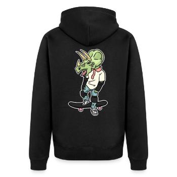 Patineur Triceratops - Veste à capuche bio Premium Unisexe - noir - Dos - Nico (187cm)