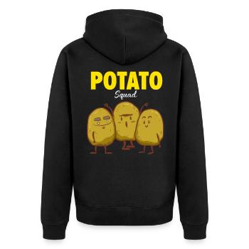 Kartoffel Freunde - Unisex Premium Bio Zip Hoodie - Schwarz - Hinten - Nico (187cm)