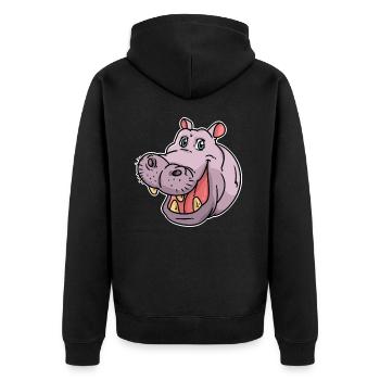 hippopotame - Veste à capuche bio Premium Unisexe - noir - Dos - Nico (187cm)