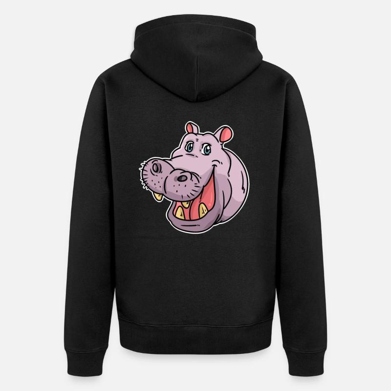hippopotame - Veste à capuche bio Premium Unisexe - noir