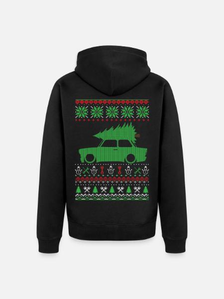 Pull moche de Noël - Veste à capuche bio Premium Unisexe - noir