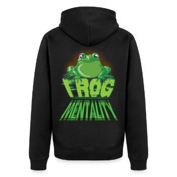 frog - Unisex Premium Organic Zip Hoodie - black - Back - Nico (187cm)