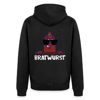 Cadeau de saucisse de nourriture de Bratwurst Allemagne - Veste à capuche bio Premium Unisexe - noir - Dos - Nico (187cm)
