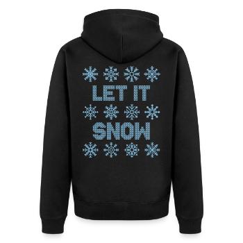 Let It Snow - Unisex Premium Bio Zip Hoodie - Schwarz - Hinten - Nico (187cm)