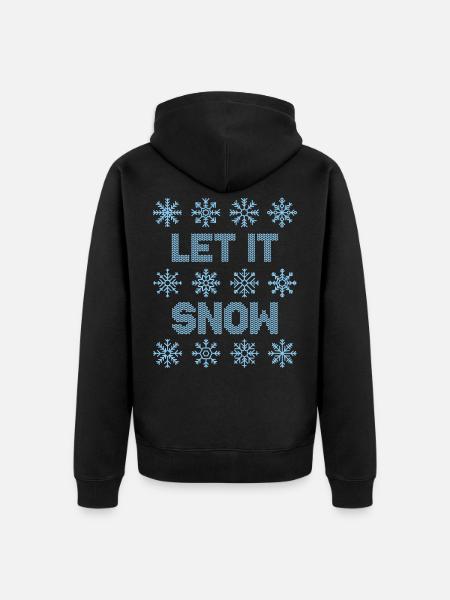 Let It Snow - Unisex Premium Bio Zip Hoodie - Schwarz