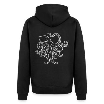 squid - Unisex Premium Organic Zip Hoodie - black - Back - Nico (187cm)