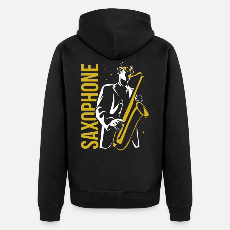 saxophone - Veste à capuche bio Premium Unisexe - noir