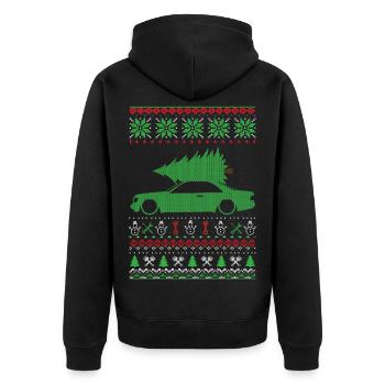Christmas Ugly Sweater - Unisex Premium Organic Zip Hoodie - black - Back - Nico (187cm)