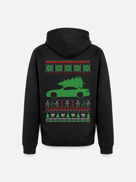 Christmas Ugly Sweater - Unisex Premium Organic Zip Hoodie - black