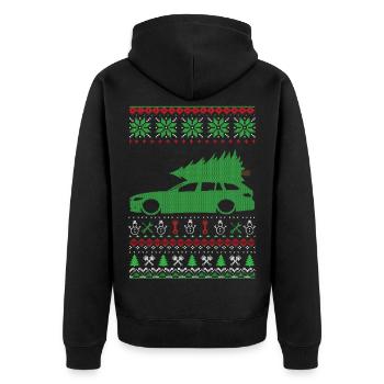 Christmas Ugly Sweater - Unisex Premium Organic Zip Hoodie - black - Back - Nico (187cm)
