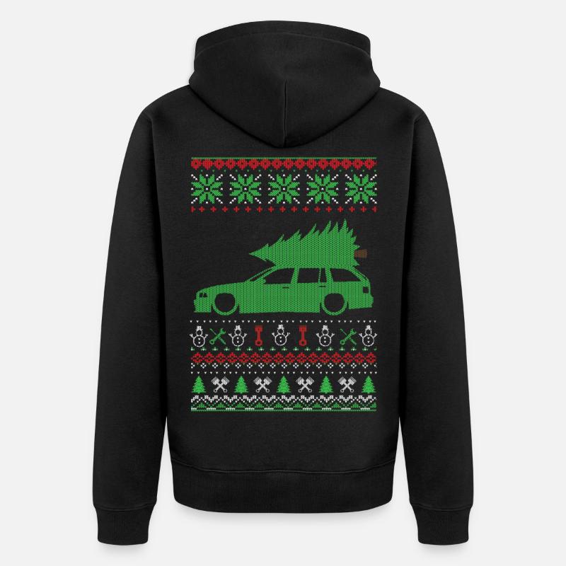 Pull moche de Noël - Veste à capuche bio Premium Unisexe - noir