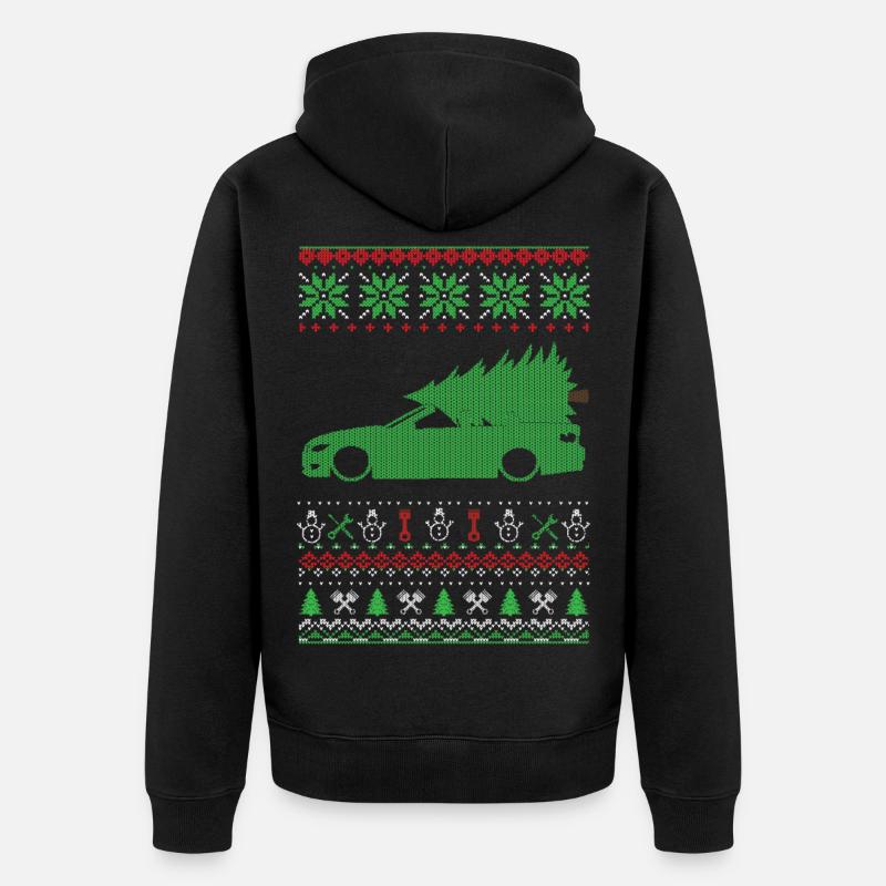 Pull moche de Noël - Veste à capuche bio Premium Unisexe - noir