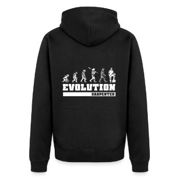 Schreiner Zimmermann Evolution - Unisex Premium Bio Zip Hoodie - Schwarz - Hinten - Nico (187cm)