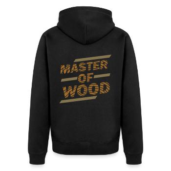 Carpenter master - Unisex Premium Organic Zip Hoodie - black - Back - Nico (187cm)