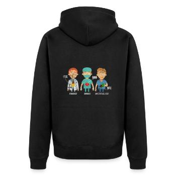 Anesthetist doctor anesthesia surgeon gift - Unisex Premium Organic Zip Hoodie - black - Back - Nico (187cm)