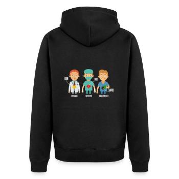 Anesthetist anesthesia - Unisex Premium Organic Zip Hoodie - black - Back - Nico (187cm)