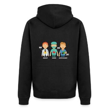 Anesthetist Surgeon Urologist - Unisex Premium Organic Zip Hoodie - black - Back - Nico (187cm)