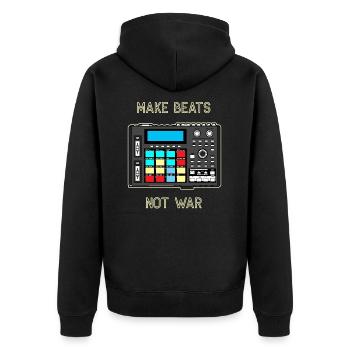 Drum Machine Dope Beat Rap Beatmaker Geschenk DAW - Unisex Premium Bio Zip Hoodie - Schwarz - Hinten - Nico (187cm)