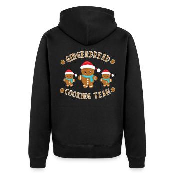 Gingerbread gingerbread cooking team cookie - Unisex Premium Organic Zip Hoodie - black - Back - Nico (187cm)