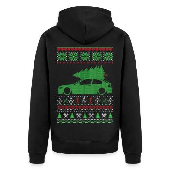 Pull laid de Noël - Veste à capuche bio Premium Unisexe - noir - Dos - Nico (187cm)