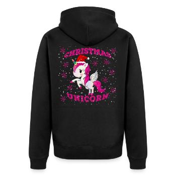Licorne de Noël - Veste à capuche bio Premium Unisexe - noir - Dos - Nico (187cm)