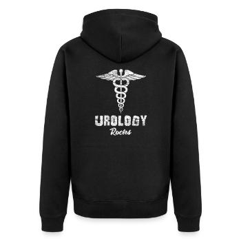 Urologist female urology urinary system gift - Unisex Premium Organic Zip Hoodie - black - Back - Nico (187cm)