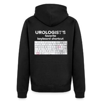 Urologist urology female doctor computer keyboard gift - Unisex Premium Organic Zip Hoodie - black - Back - Nico (187cm)