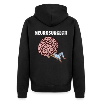 Neurosurgery Brain Surgeon Doctor Gift - Unisex Premium Organic Zip Hoodie - black - Back - Nico (187cm)