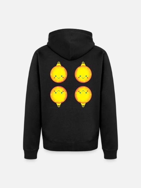 Schöne Weihnachtskugeln Christbaumkugeln - Unisex Premium Bio Zip Hoodie - Schwarz