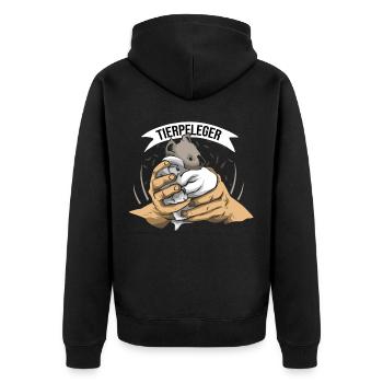 Animal keeper animal park - Unisex Premium Organic Zip Hoodie - black - Back - Nico (187cm)
