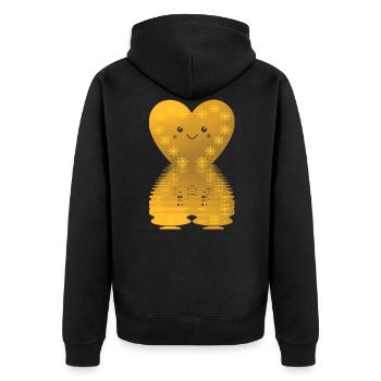 Coeur reflétant des étoiles d'amour Noël - Veste à capuche bio Premium Unisexe - noir - Dos - Nico (187cm)