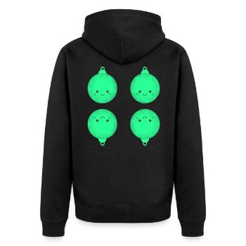 Schöne Weihnachtskugeln Christbaumkugeln - Unisex Premium Bio Zip Hoodie - Schwarz - Hinten - Nico (187cm)