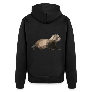 Putois polygone putois - Veste à capuche bio Premium Unisexe - noir - Dos - Nico (187cm)