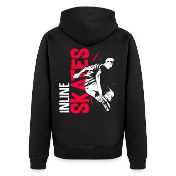 Patins à roulettes - Veste à capuche bio Premium Unisexe - noir - Dos - Nico (187cm)