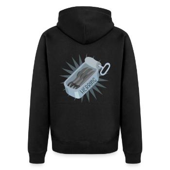 Herring sardines - Unisex Premium Organic Zip Hoodie - black - Back - Nico (187cm)