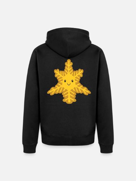 Weihnachtsstern Scheeflocken Weihnachten - Unisex Premium Bio Zip Hoodie - Schwarz